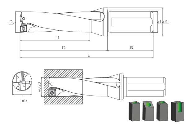 SDUM SOMX-.09T306 D4 U-DRILL Delik Delme Takımı