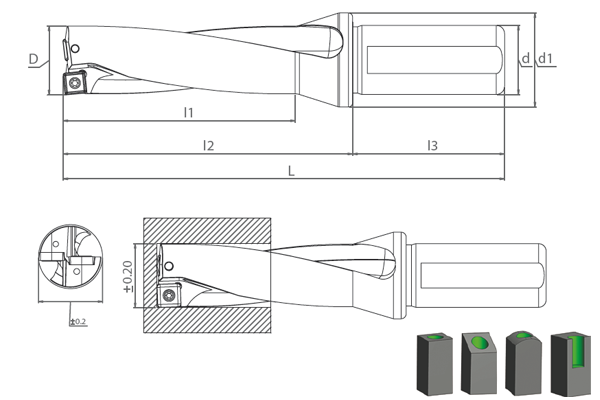 SDUM SPMG - 060204 D2 U-DRILL Delik Delme ve İşleme Takımları