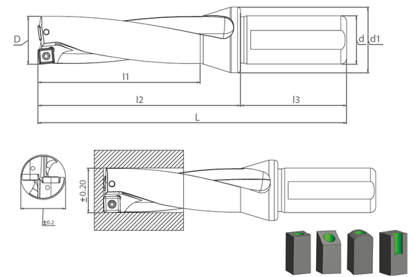 SDUM SPMG-060204 D3 U-DRILL Delik Delme ve İşleme Takımları