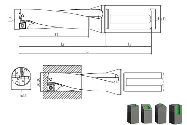 SDUM SPMG-060204 D5 U-DRILL Delik Delme ve İşleme Takımları