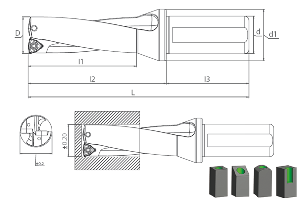 SDUM WCM-050308 D2 DRILL Delik Delme ve İşleme Takımları