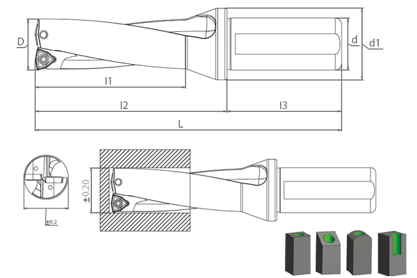 SDUM WCM-050308 D4 U-DRILL Delik Delme ve İşleme Takımları