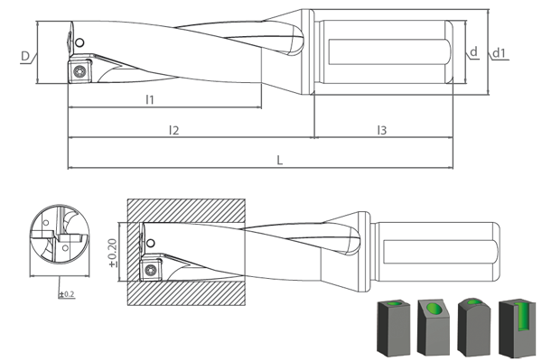 SDUM SPMT / XOMT-09 D3 K-DRILL Delik Delme ve İşleme Takımları