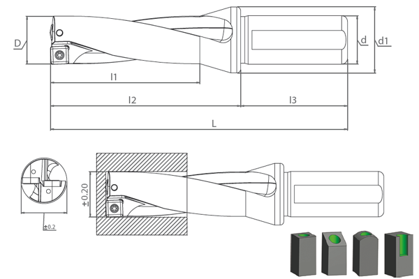 SDUM SPMT / XOMT-09 D5 K-DRILL Delik Delme ve İşleme Takımları