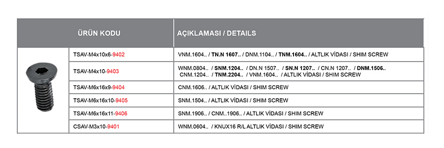 ALTLIK VİDA