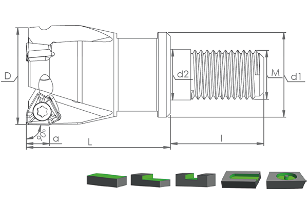 MT90 XNKT 0604 UCA UYGUN MODUL FREZELERİ