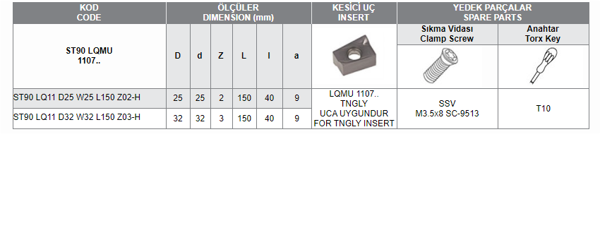 ST90 LQMU-1107 Uca Uygun Saplı Tarama