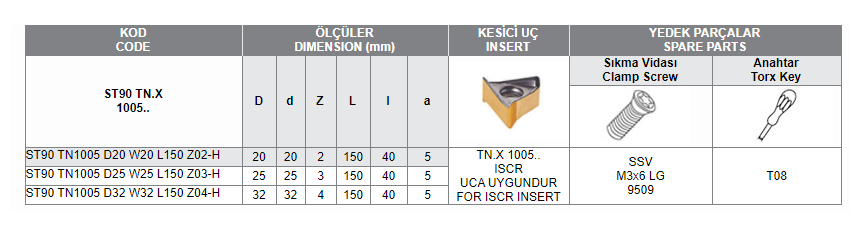 ST90 TN.X-1005 Uca Uygun Saplı Tarama